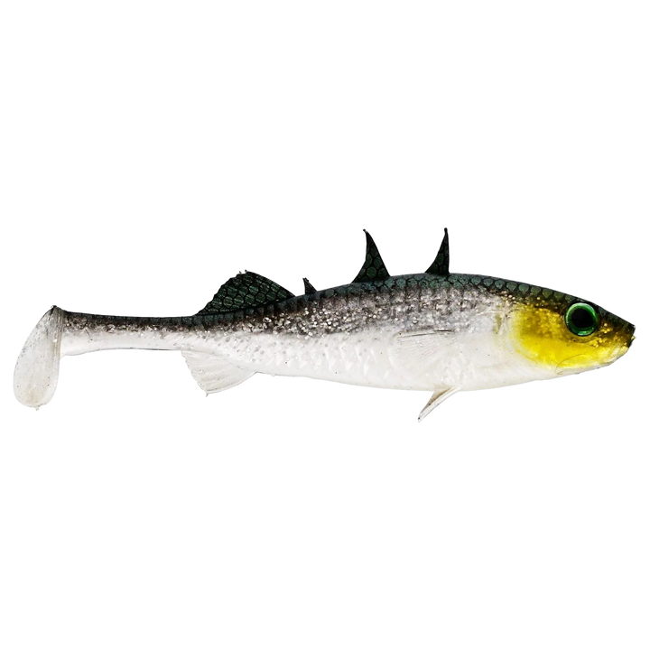 Westin Stickleback Shadtail Jigi 9cm Headlight sivulta, pää oikealla