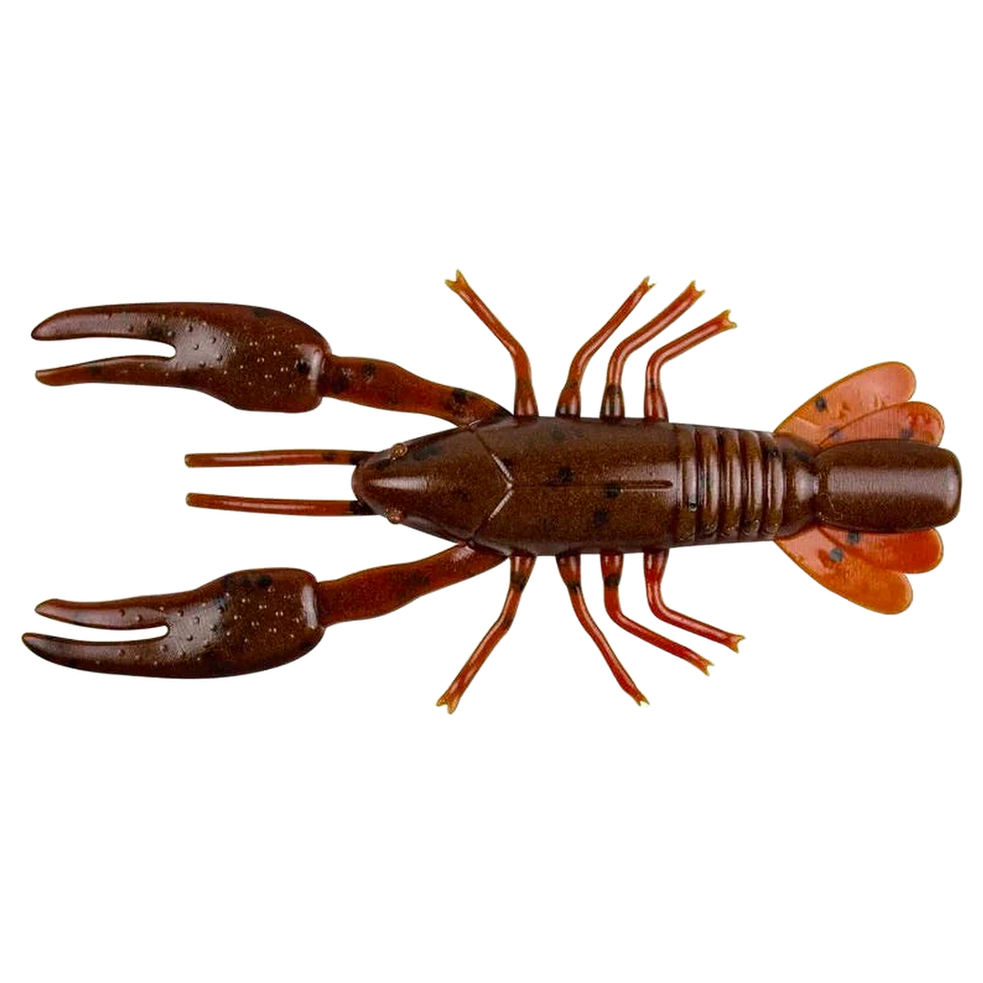 YUM Ned Craw Jigi 60mm Dark Brown/Red Brown ylhäältä, pää vasemmalla