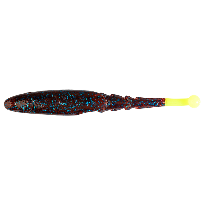 Z-Man Big BallerZ Jigi 4" Plum/Chartreuse Tail sivulta, pää vasemmalla