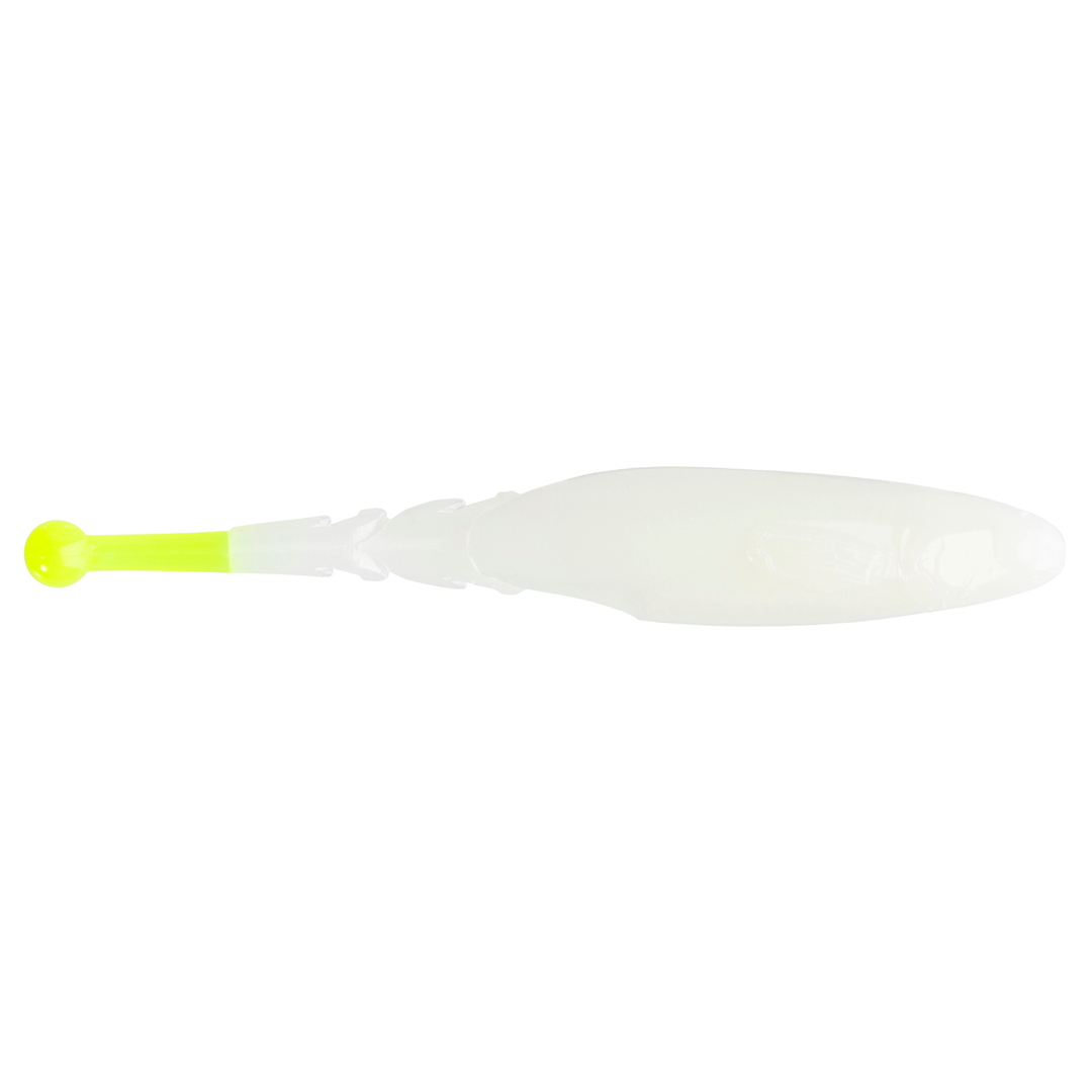 Z-Man Big BallerZ Jigi 5" Glow/Chartreuse Tail sivulta, pää oikealla