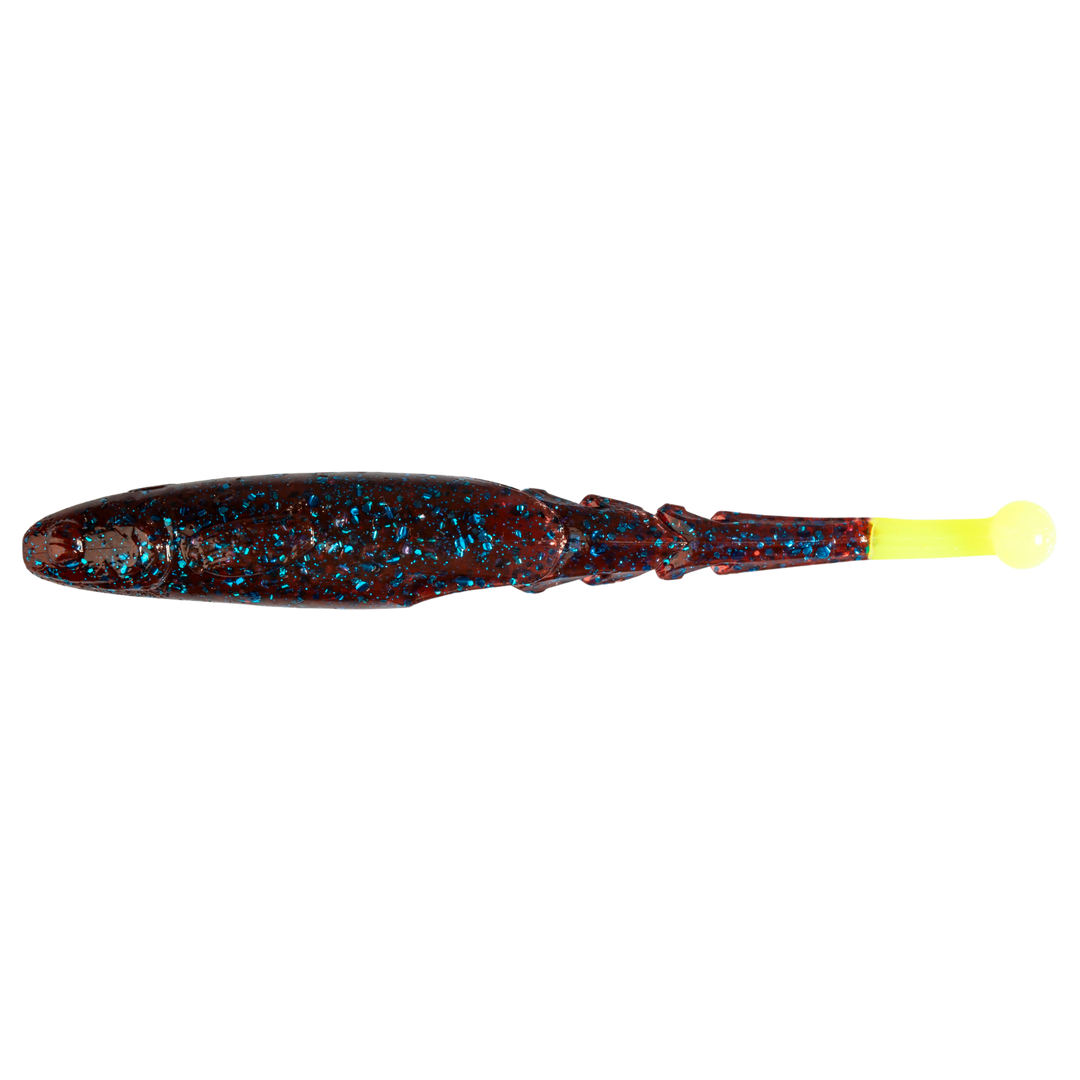 Z-Man Big BallerZ Jigi 5" Plum/Chartreuse Tail sivulta, pää vasemmalla