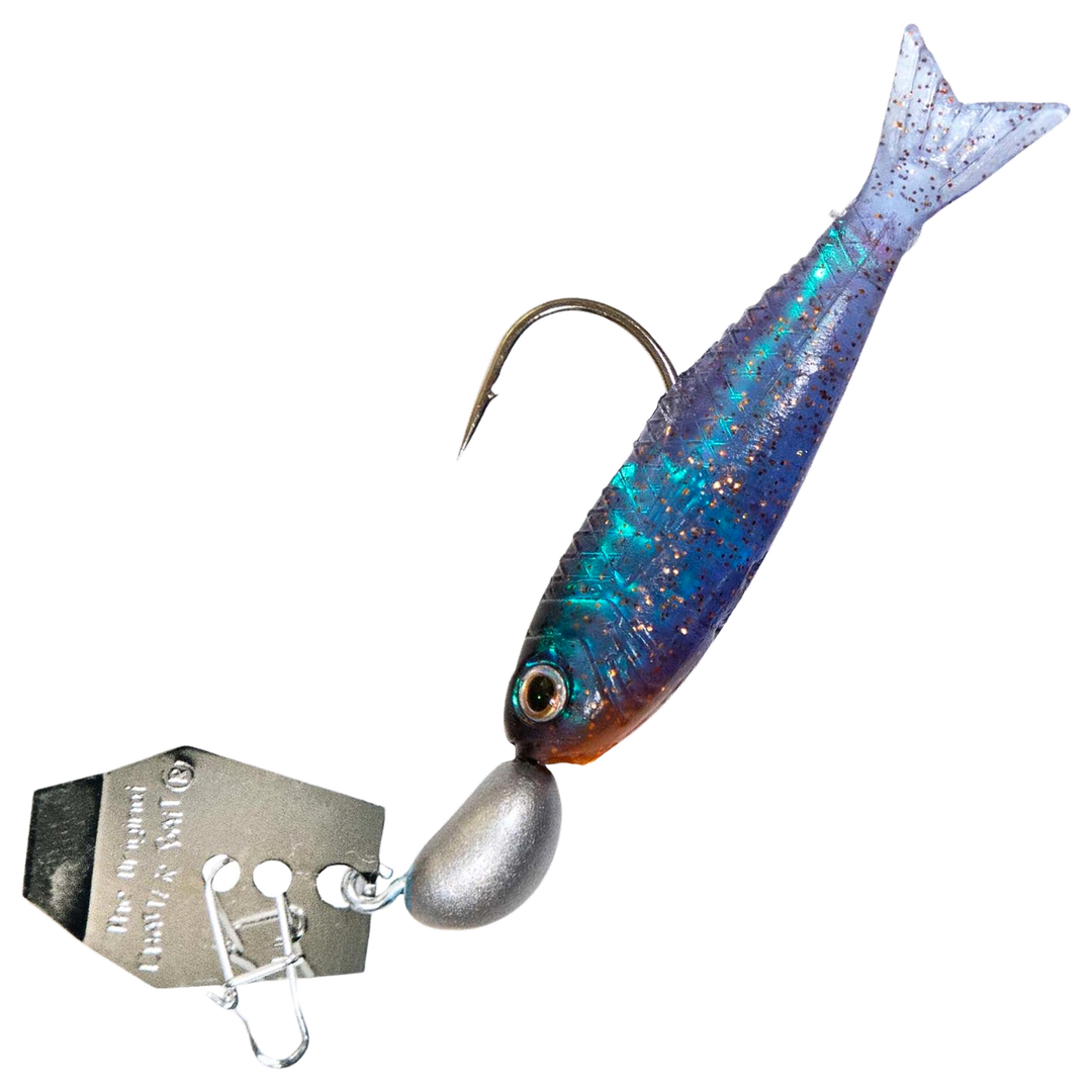 Z-MAN ChatterBait Flashback Mini 3.54g, väri Silver / Blue: hopeinen pää ja lapa, sininen ja violetti runko