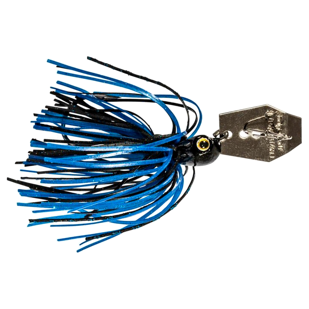 Z-Man Chatterbait Micro 3.54g Blue/Black sivulta, pää oikealla