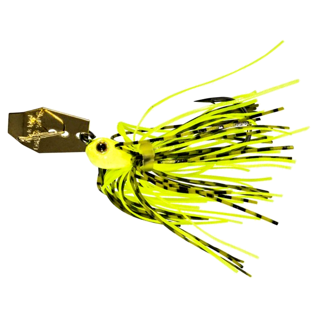 Z-Man Chatterbait Micro 3.54g Chartreuse sivulta, pää vasemmalla