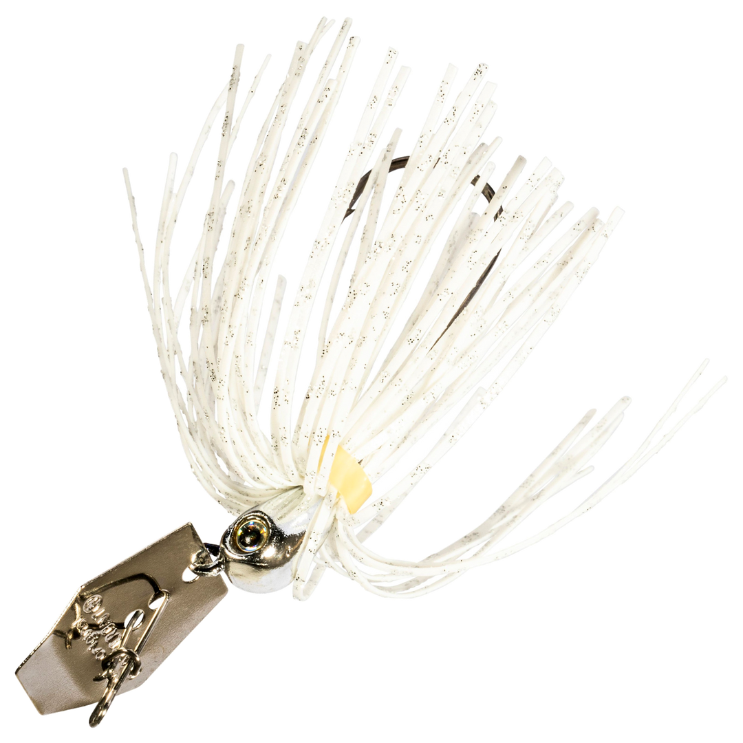 Z-Man Chatterbait Micro 3.54g, väri White: valkoinen pää ja helma, hopeinen lapa