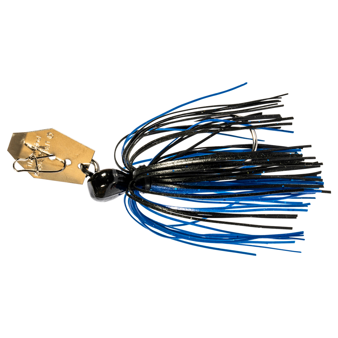 Z-Man Chatterbait Mini 7g Black / Blue sivulta, pää vasemmalla