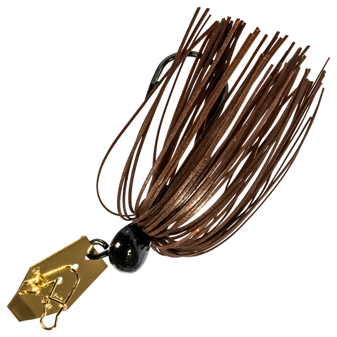 Z-Man Chatterbait Mini 7g, väri Brown / Black: musta pää, ruskea helma, kultainen lapa