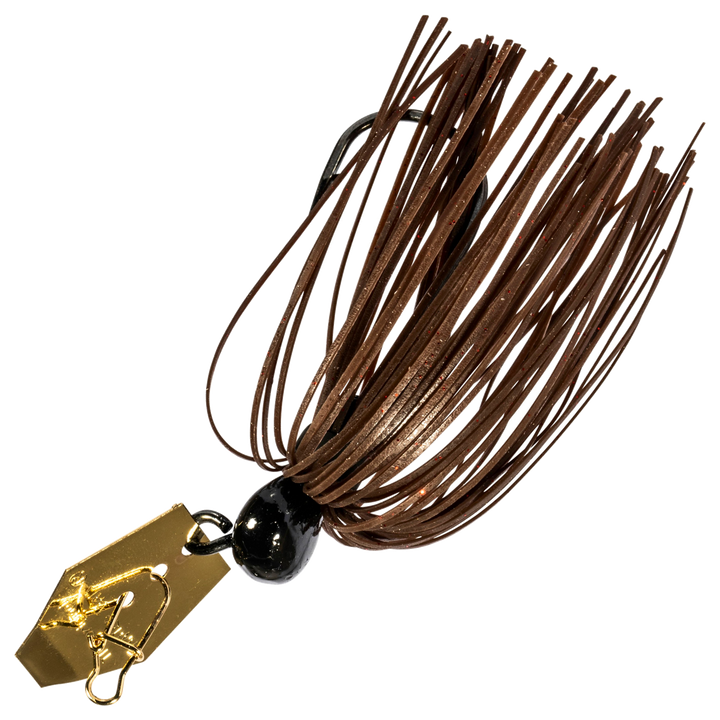 Z-Man Chatterbait Mini 7g, väri Brown / Black: musta pää, ruskea helma, kultainen lapa