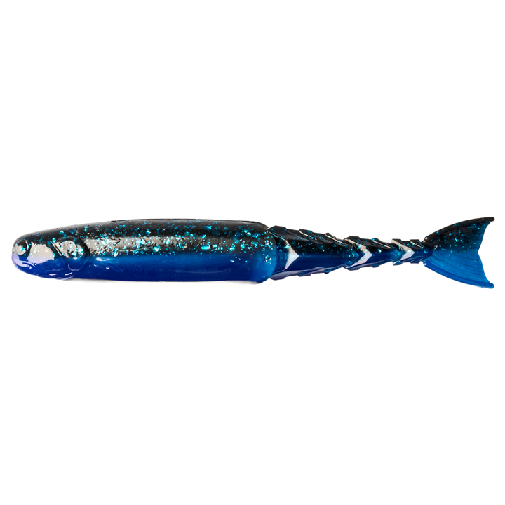 Z-Man ChatterShad Jigi 3.5" Black/Blue Laminate sivulta, pää vasemmalla
