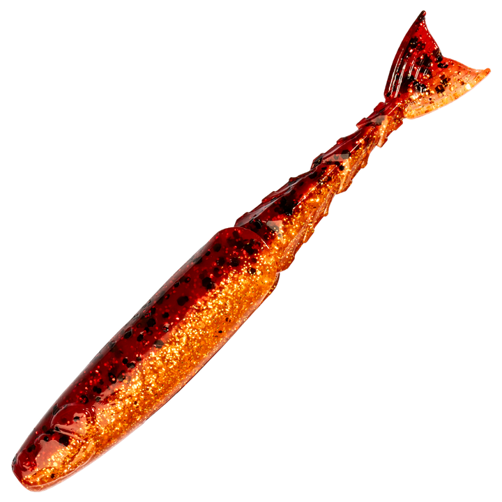 Z-Man ChatterShad Jigi 3.5", väri Fire Craw: punaoranssi runko ja tummat pilkut