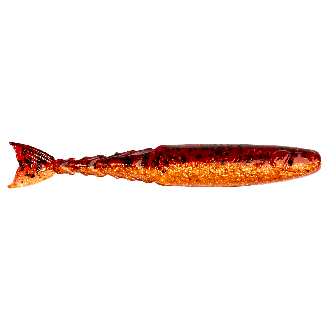 Z-Man ChatterShad Jigi 3.5" Fire Craw sivulta, pää oikealla