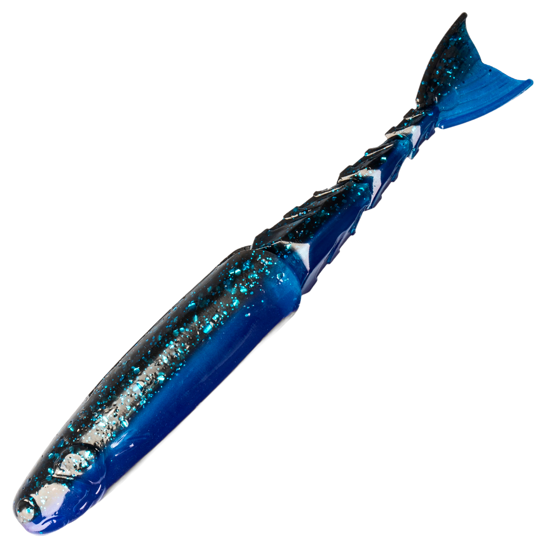 Z-Man ChatterShad Jigi 4.5", väri Black/Blue Laminate: tummansininen selkä, sininen kylki ja hopeiset hileet