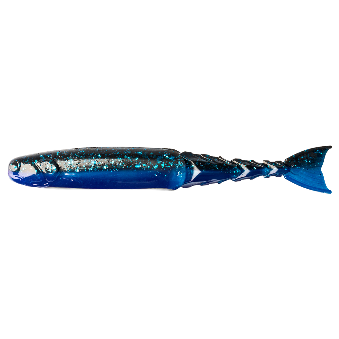 Z-Man ChatterShad Jigi 4.5" Black/Blue Laminate sivulta, pää vasemmalla