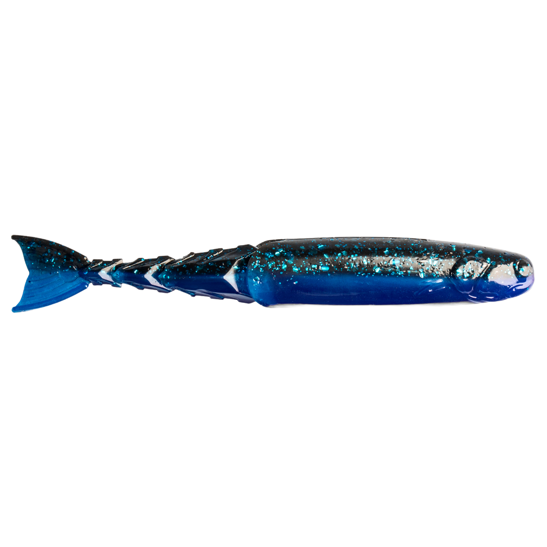 Z-Man ChatterShad Jigi 4.5" Black/Blue Laminate sivulta, pää oikealla