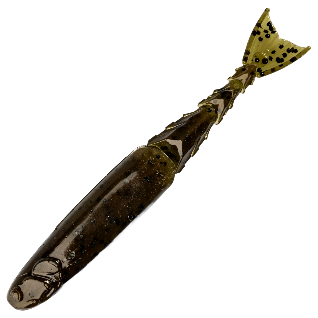 Z-Man ChatterShad Jigi 4.5", väri Green Pumpkin: vihreänruskea runko ja tummat pilkut