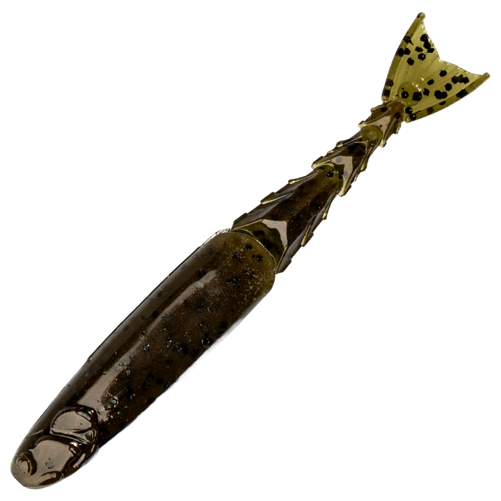 Z-Man ChatterShad Jigi 4.5", väri Green Pumpkin: vihreänruskea runko ja tummat pilkut