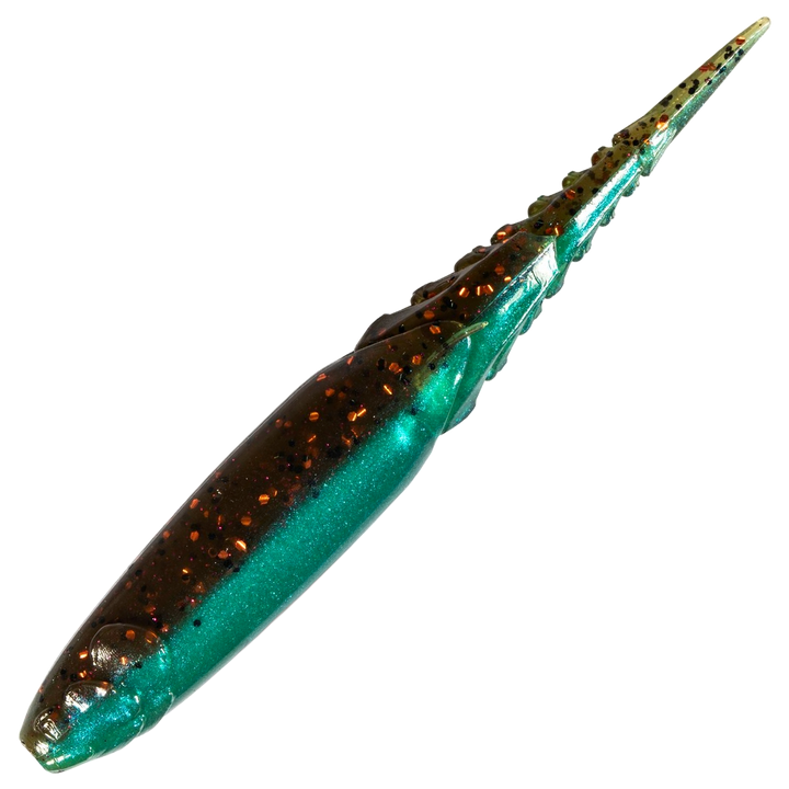 Z-Man Chatterspike Jigi 4.5", väri Bluegill: ruskea selkä ja sinivihreä vatsa