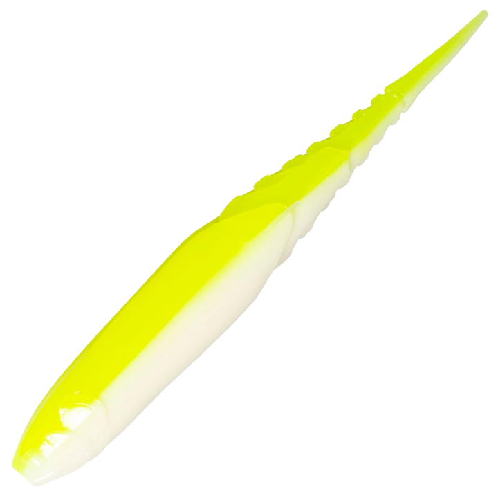 Z-Man Chatterspike Jigi 4.5", väri Chartreuse/White: kellanvihreä selkä ja valkoinen vatsa