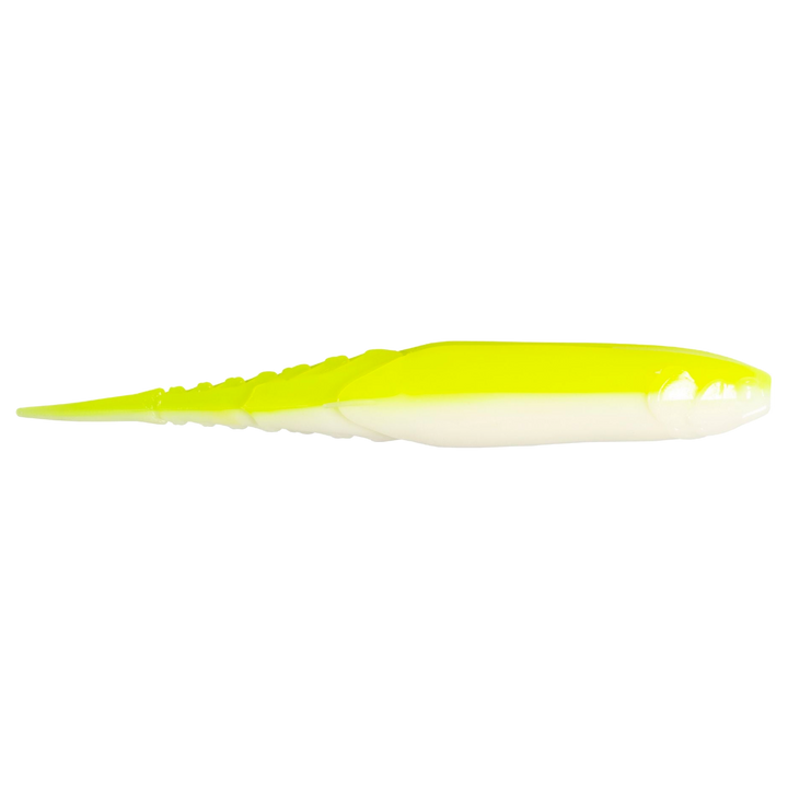 Z-Man Chatterspike Jigi 4.5" Chartreuse/White sivulta, pää oikealla