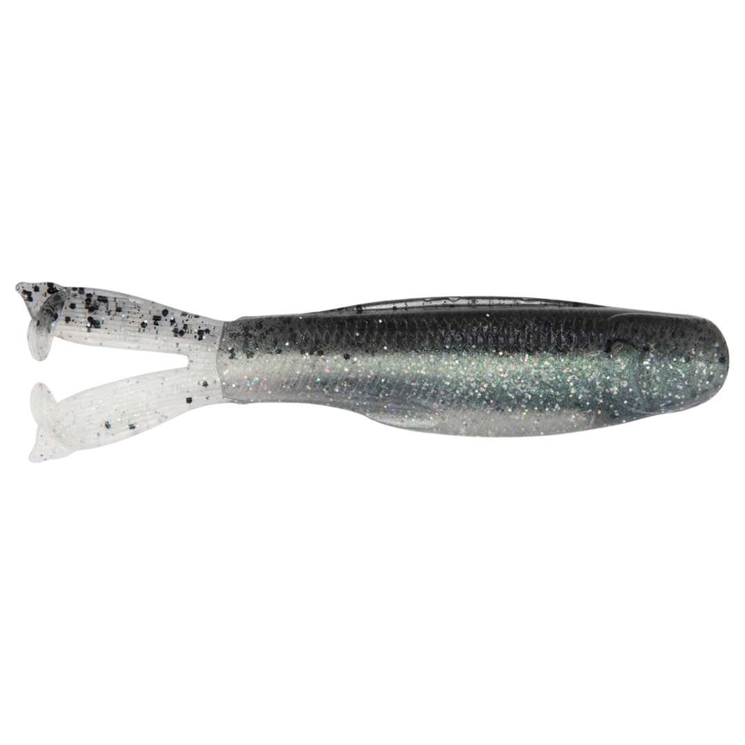 Z-Man Diezel KickerZ Jigi 3.25" Bad Shad sivulta, pää oikealla
