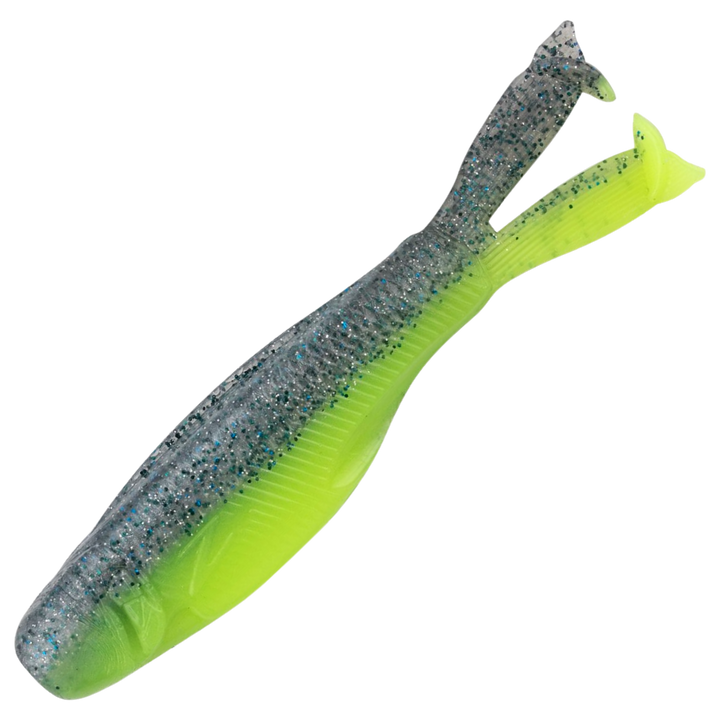 Z-Man Diezel KickerZ Jigi 3.25", väri Sexy Mullet: harmaa selkä ja kellanvihreä vatsa