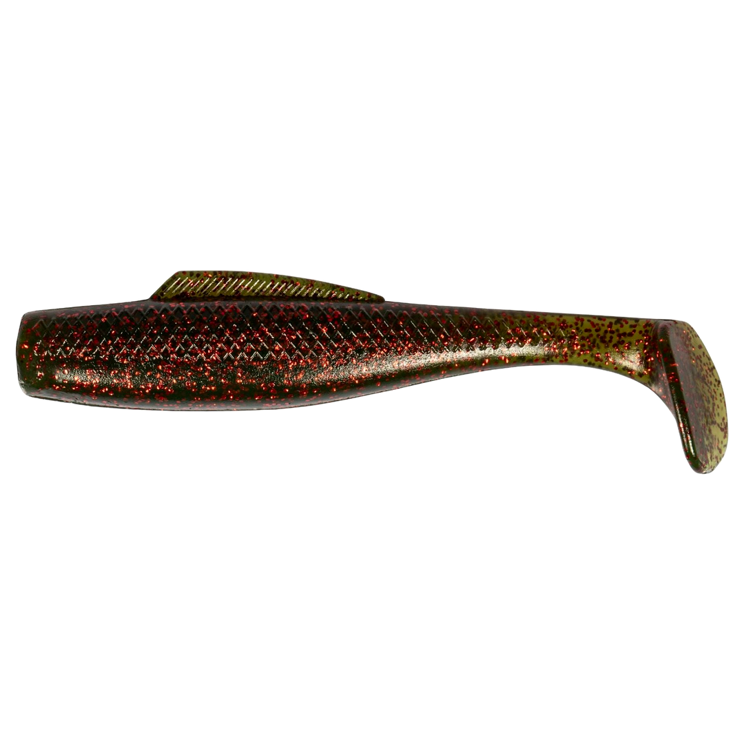 Z-Man MinnowZ Jigi 3" Avokado sivulta, pää vasemmalla