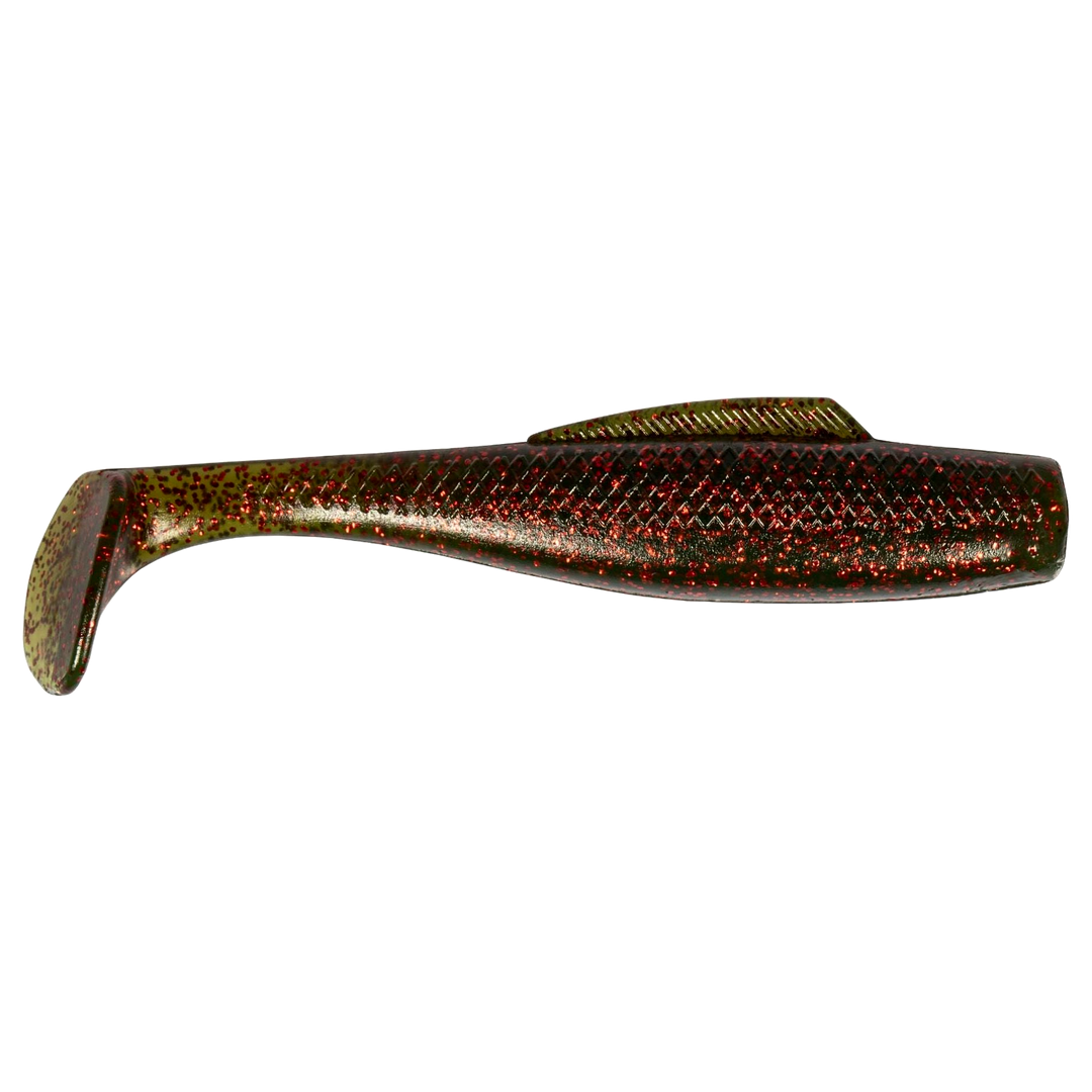 Z-Man MinnowZ Jigi 3" Avokado sivulta, pää oikealla