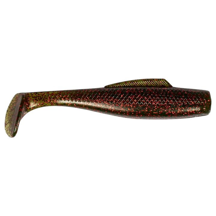 Z-Man MinnowZ Jigi 3" Avokado sivulta, pää oikealla