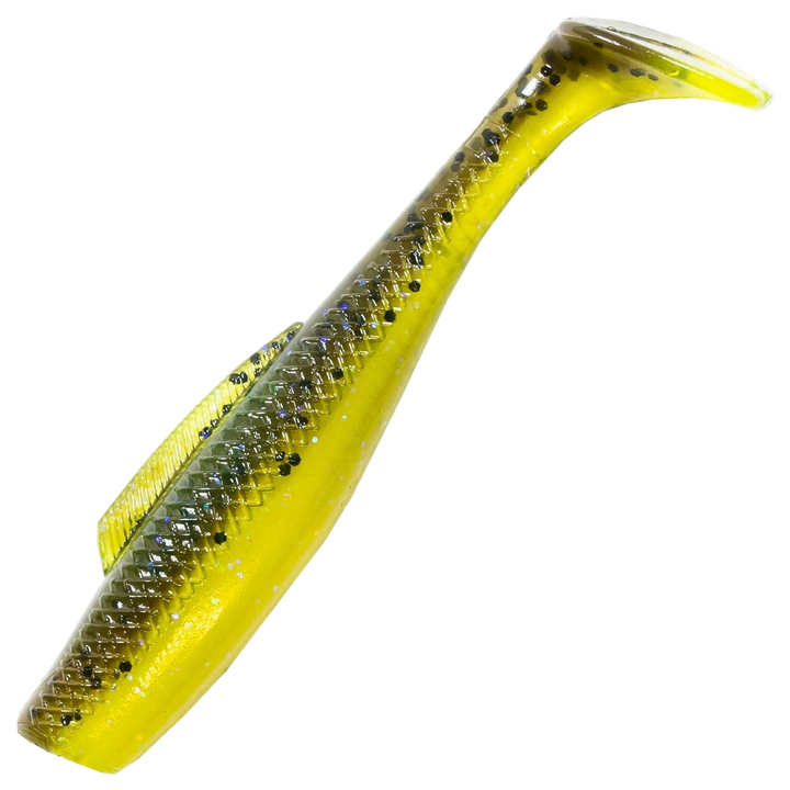 Z-Man MinnowZ Jigi 3", väri Hot Snakes: tumma selkä ja keltainen kylki