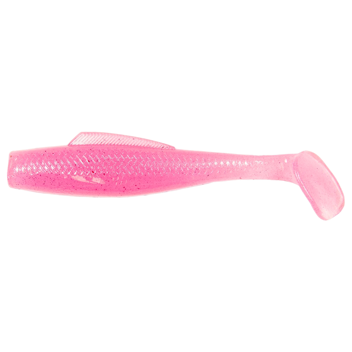 Z-Man MinnowZ Jigi 3" Pink Glow sivulta, pää vasemmalla