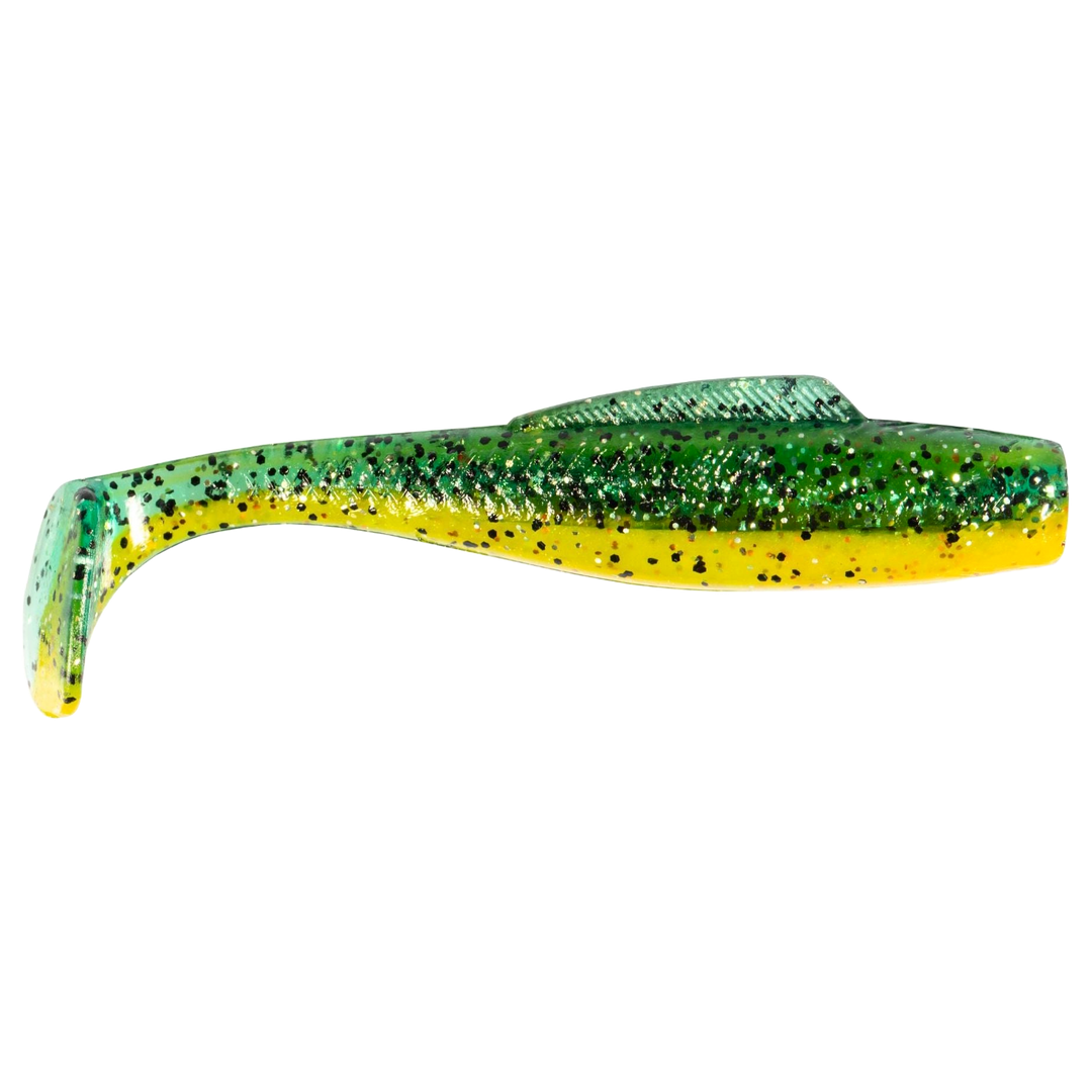 Z-Man MinnowZ Jigi 3" Pro Yellow Perch sivulta, pää oikealla
