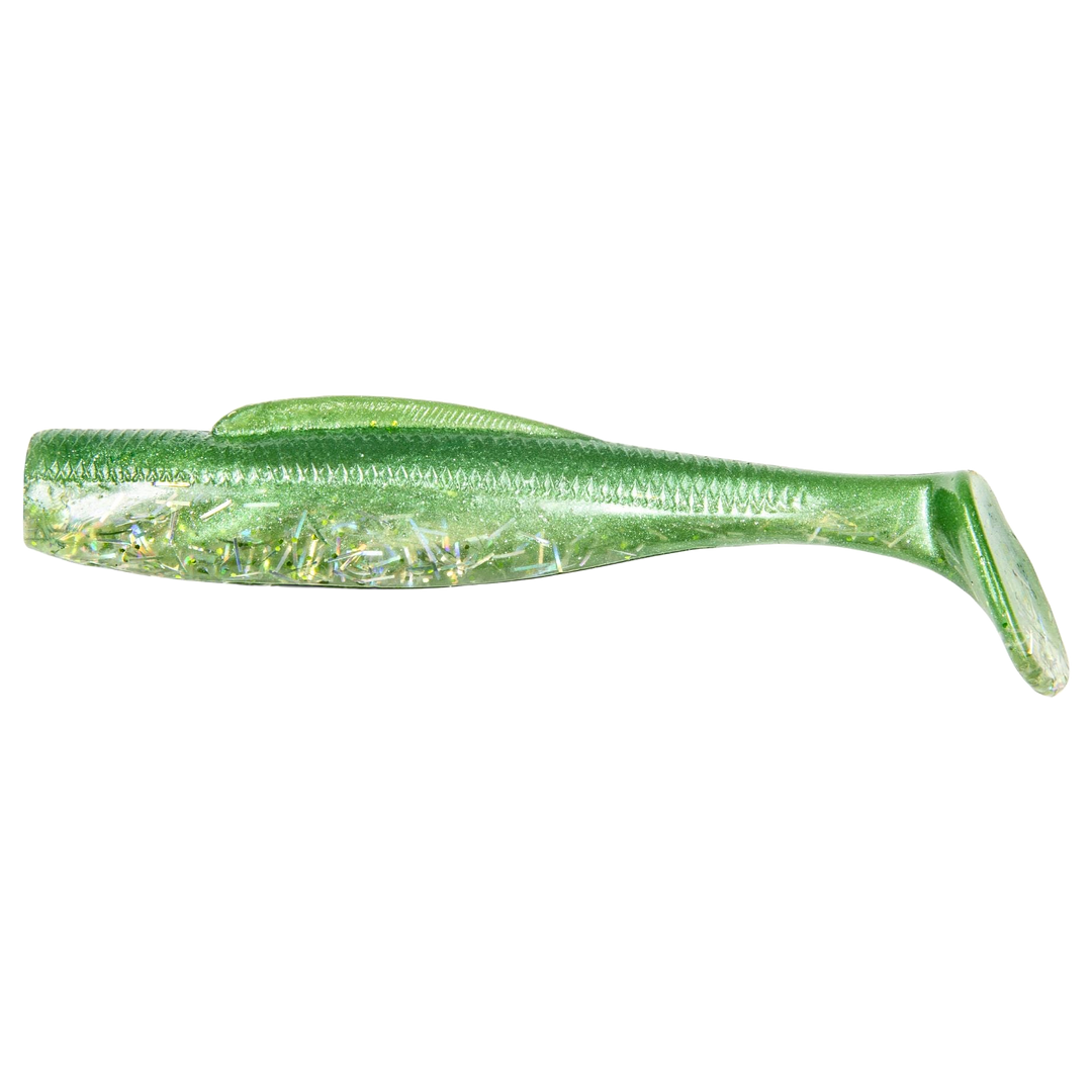 Z-Man DieZel MinnowZ Jigi 4" Creole Croaker sivulta, pää vasemmalla