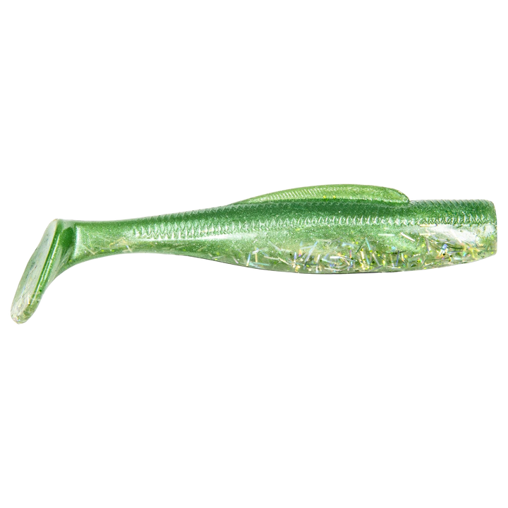 Z-Man DieZel MinnowZ Jigi 4" Creole Croaker sivulta, pää oikealla