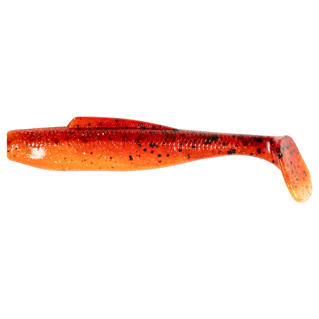 Z-Man DieZel MinnowZ Jigi 4" Fire Craw sivulta, pää vasemmalla