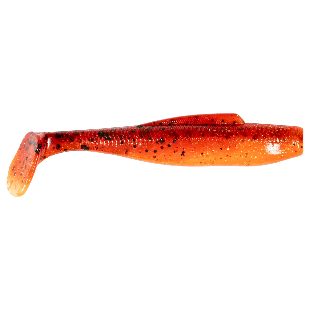 Z-Man DieZel MinnowZ Jigi 4" Fire Craw sivulta, pää oikealla