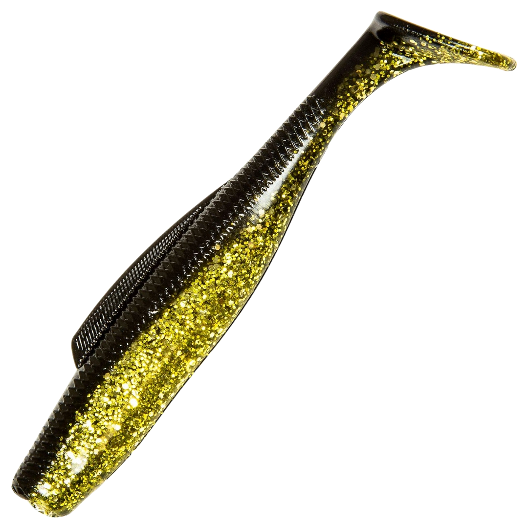 Z-Man DieZel MinnowZ Jigi 4", väri Gold Rush: musta selkä ja kullankeltainen kylki