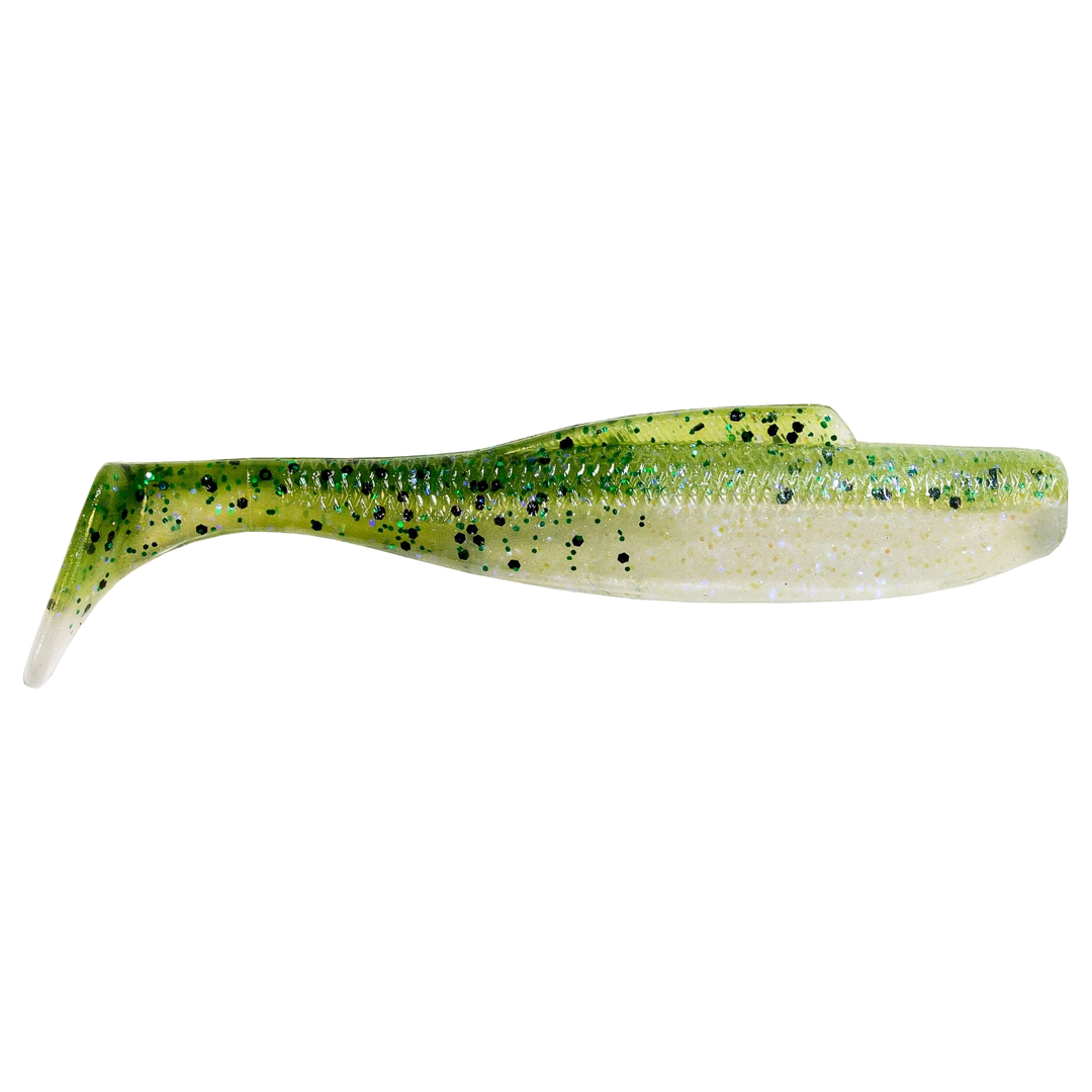 Z-Man DieZel MinnowZ Jigi 4" Green Lantern sivulta, pää oikealla