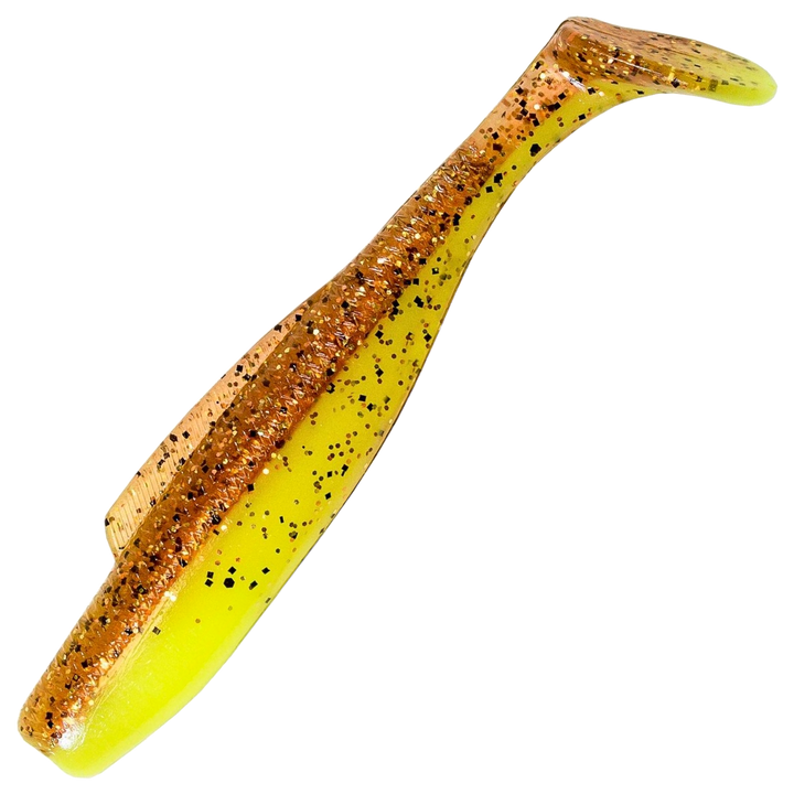 Z-Man DieZel MinnowZ Jigi 4", väri Sexy Penny: kuparinruskea selkä ja kellanvihreä vatsa