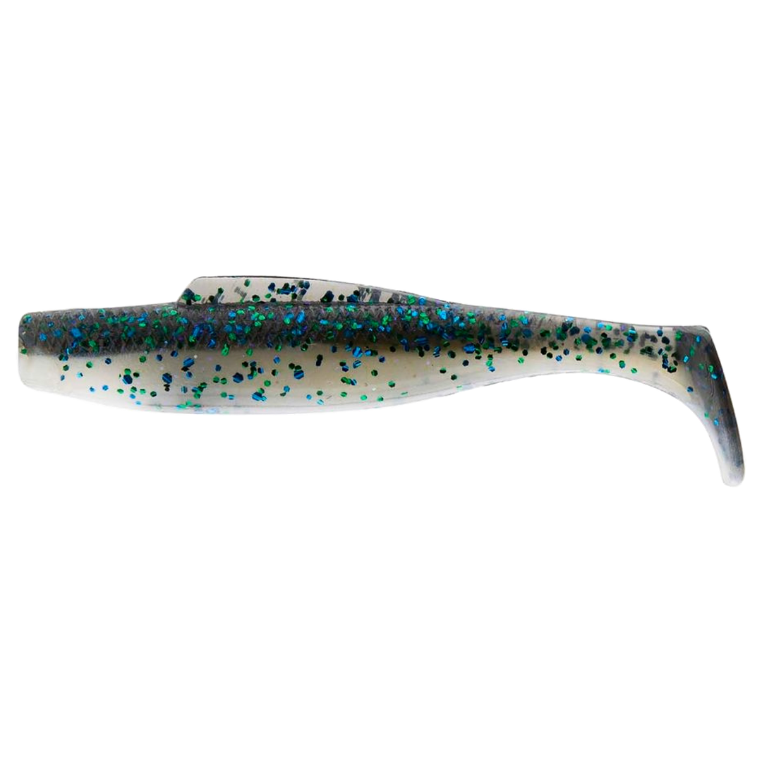 Z-Man DieZel MinnowZ Jigi 5" Blue Mackerel sivulta, pää vasemmalla