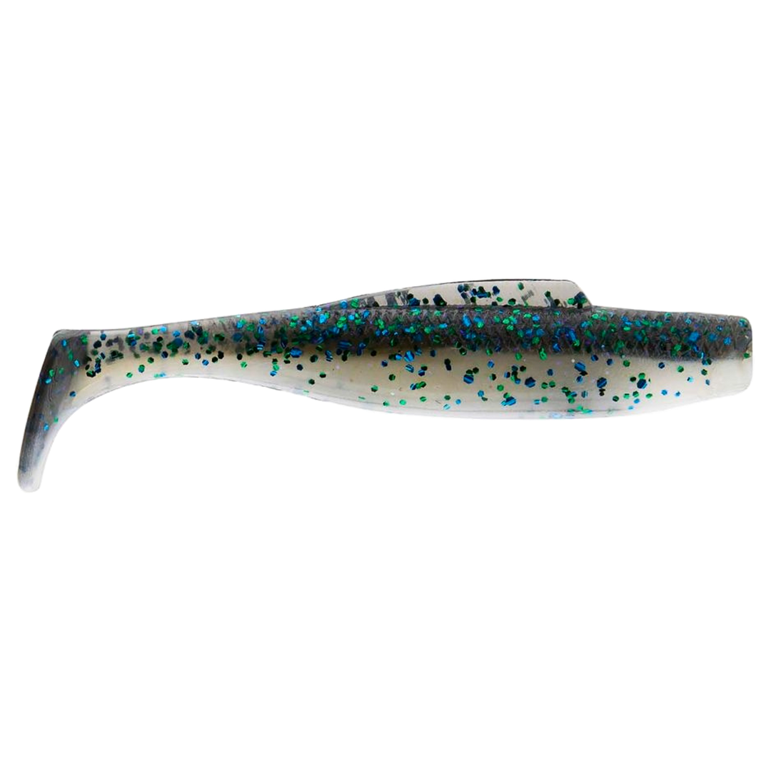Z-Man DieZel MinnowZ Jigi 5" Blue Mackerel sivulta, pää oikealla