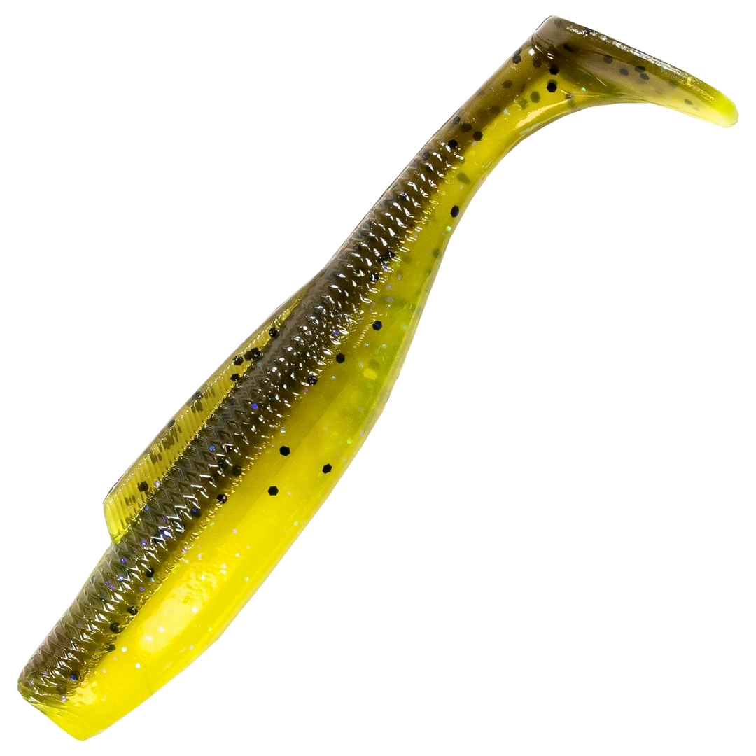 Z-Man DieZel MinnowZ Jigi 5", väri Hot Snakes: tumma selkä ja keltainen kylki