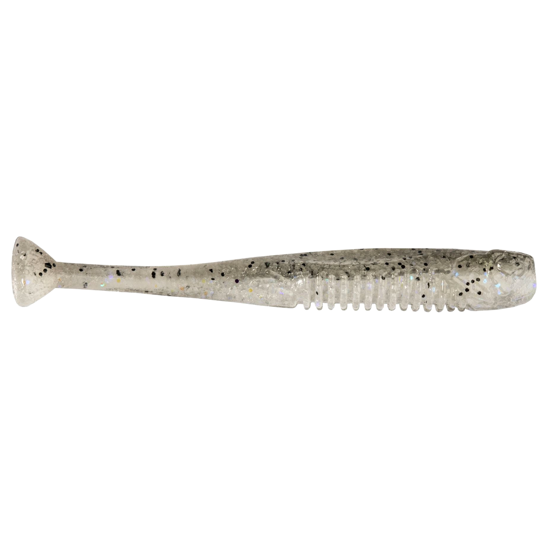 Z-Man Drop KickerZ Jigi 2.75" Electric Shad sivulta, pää oikealla