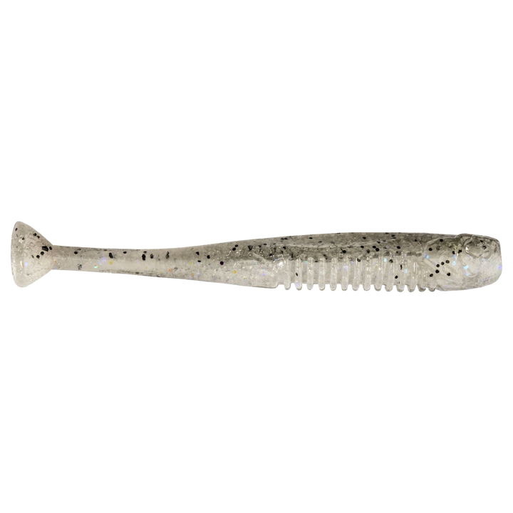 Z-Man Drop KickerZ Jigi 2.75" Electric Shad sivulta, pää oikealla