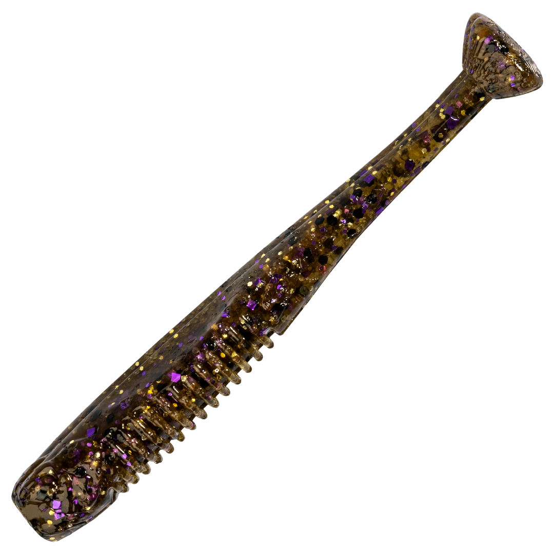 Z-Man Drop KickerZ Jigi 2.75", väri Green Pumpkin Goby: vihreänruskea runko ja tummat pilkut