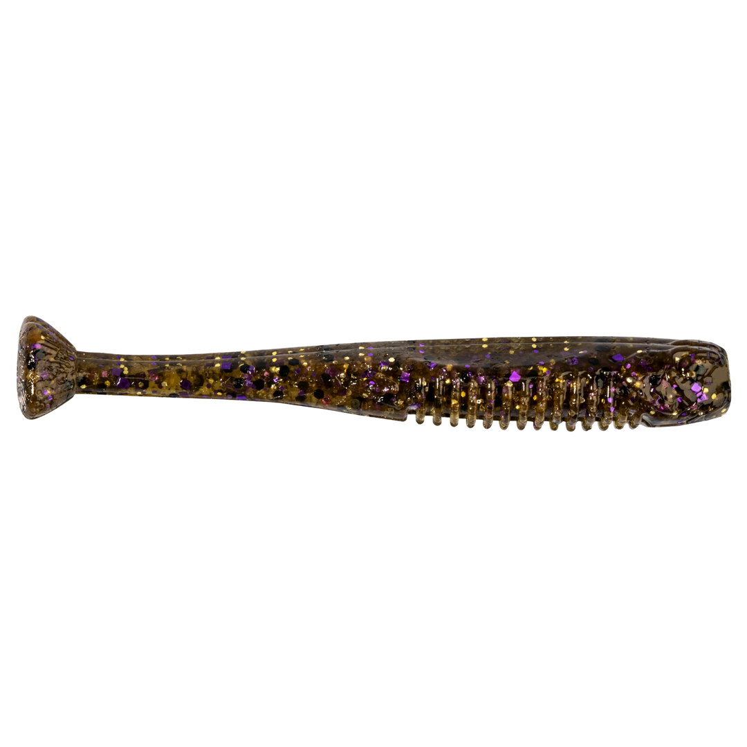 Z-Man Drop KickerZ Jigi 2.75" Green Pumpkin Goby sivulta, pää oikealla