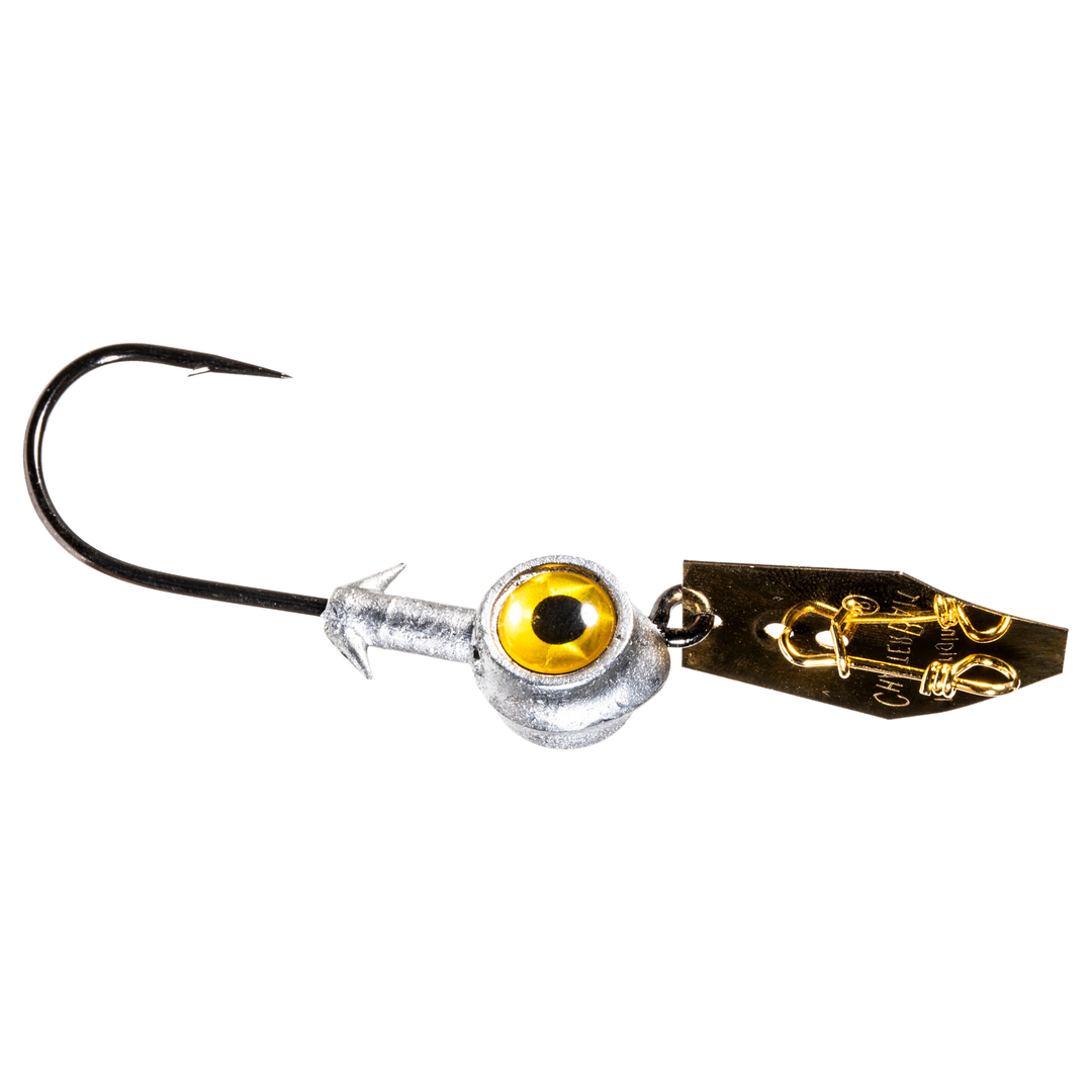 Z-Man Eye Strike ChatterBait Gold sivulta, pää oikealla