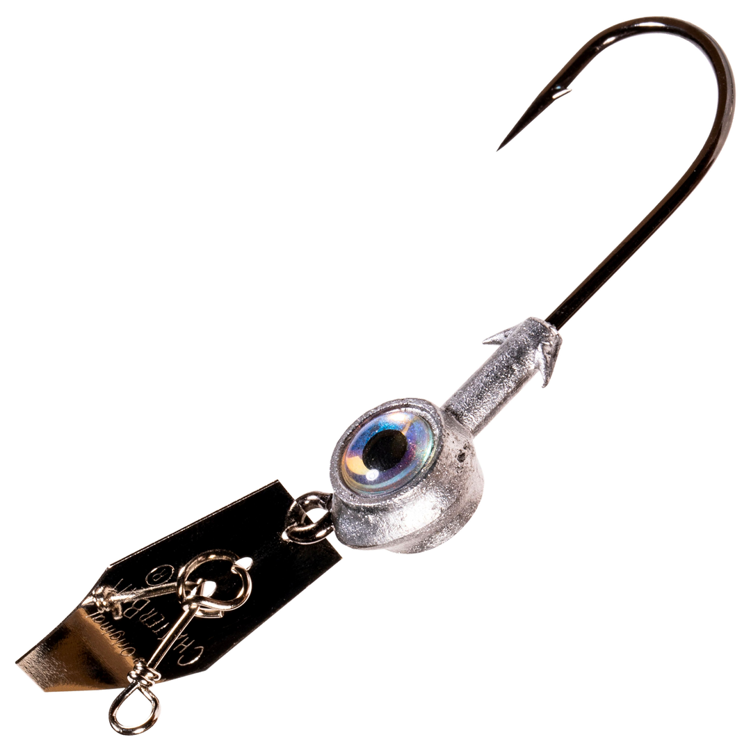 Z-Man Eye Strike ChatterBait, väri Silver: hopeinen pää ja silmä, musta lapa hopeisin kuvioin