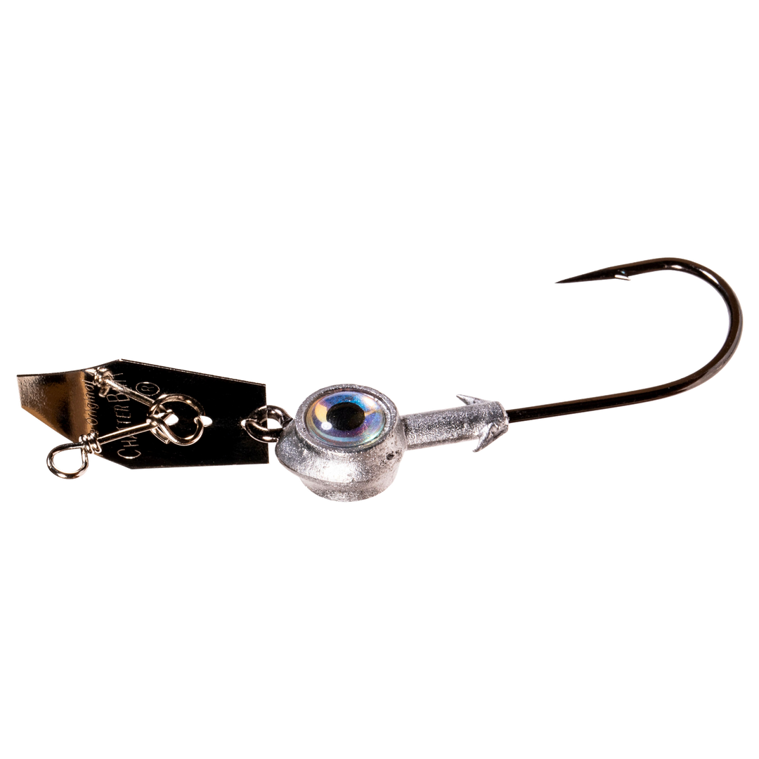 Z-Man Eye Strike ChatterBait Silver sivulta, pää vasemmalla