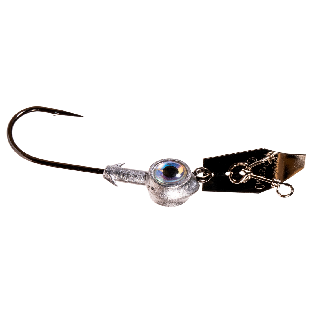 Z-Man Eye Strike ChatterBait Silver sivulta, pää oikealla