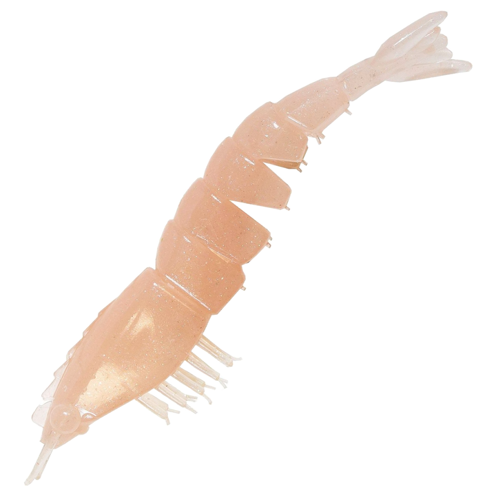 Z-Man EZ ShrimpZ Unrigged Jigi 3.5", väri Natural: läpikuultava vaaleanpunainen runko